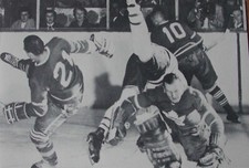 PRINT HOCKEY PICTURE TORONTO MAPLE LEAFS BOBBY BAUN AND JOHNNY BOWER