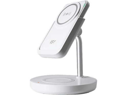 Cargador inalámbrico - ISY IMC 5210, 2 en 1, MagSafe, 5.000 mAh, Blanco