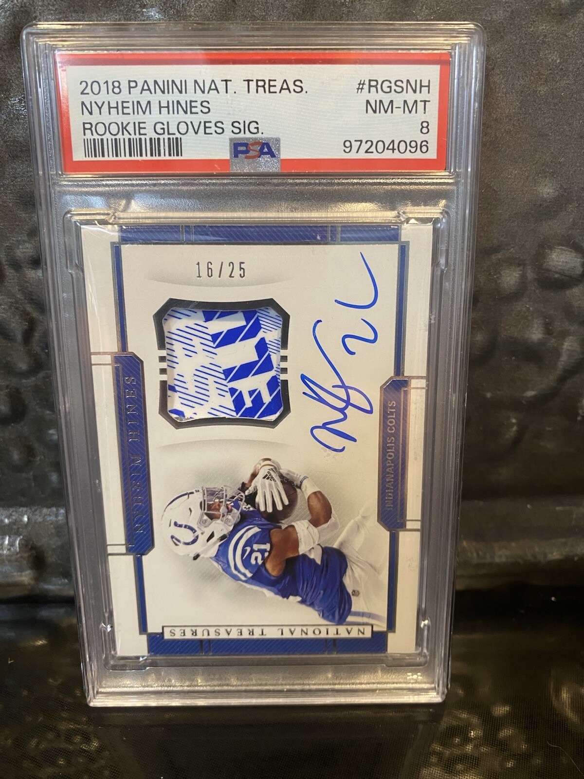 Nyheim Hines Panini National Treasures Rookie Gloves Signatures #RGSNH Base
