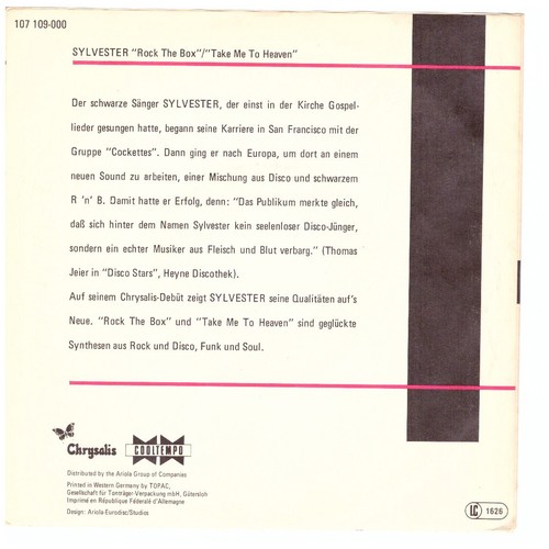 Syvester - Rock the box - 7" Vinyl Single, Promo only - Bild 2 von 5