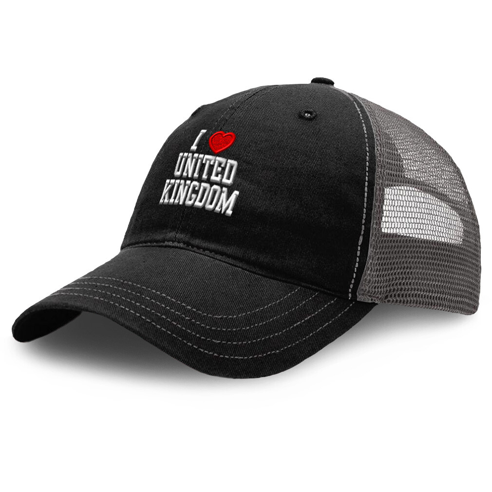 Richardson Trucker Mesh Hat I Love United Kingdom Dad Hats for Men & Women