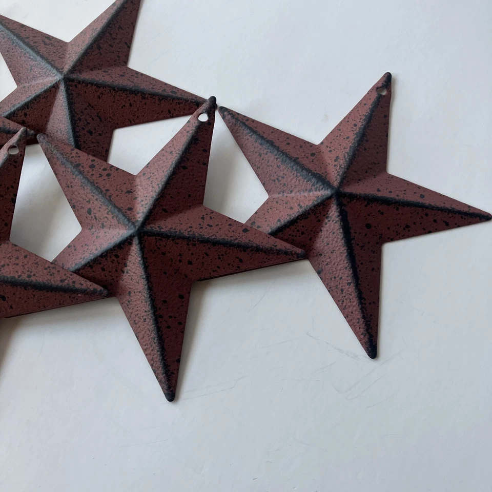 (48) Burgundy BLACK BARN STARS STAR 3.5" PRIMITIVE CRAFTS WEDDING ORNAMENT - Image 4 of 4