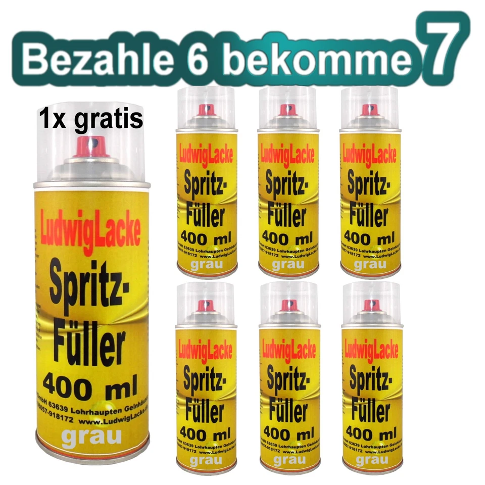 Schwarz matt 6 Spraydosen Autolack Lackspray je 400ml mit Haltegriff Ludwiglacke - Bild 4 von 4