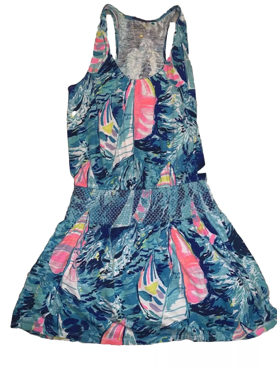 NWOT LILLY PULITZER TIDELINE DRESS SPARKLING BLUE HEY BAY BAY Size