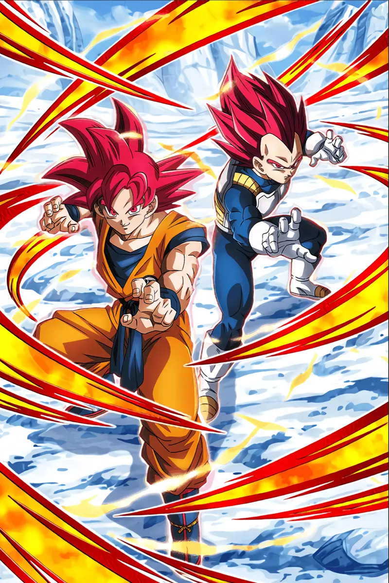 Dragon Ball Super Poster Goku and Vegeta SSJ/Blue/God 12inx18in