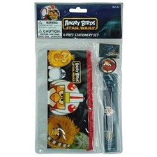 ANGRY BIRDS STAR WARS 4 PIECE STATIONARY SET-PENCIL CASE,ERASER,RULER,SHARPNER