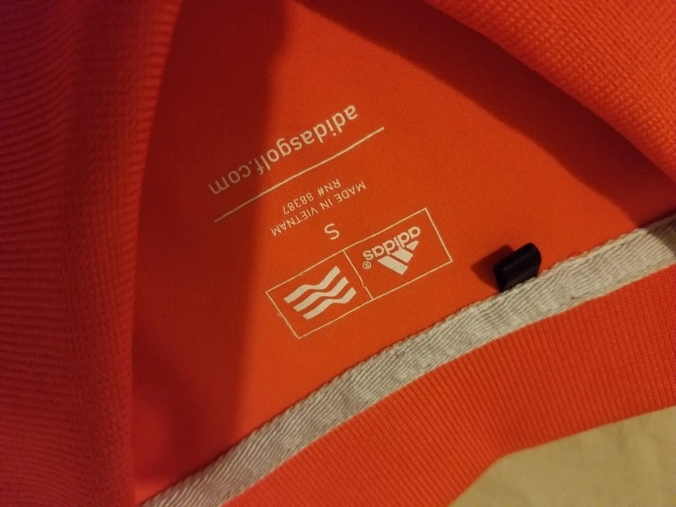 Mens adidas Polo Shirt S Small Orange Athletic Golf - Image 4 of 4