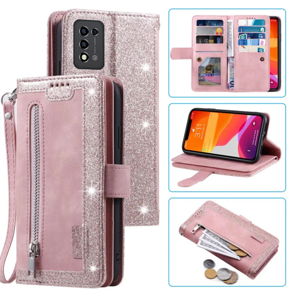 ZTE Libero 5G III Wallet Case,Leather Zipper Magnetic Flip CardFor