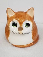 Vintage Philip Laureston Babbacombe Pottery Ginger Cat String & Scissors Holder