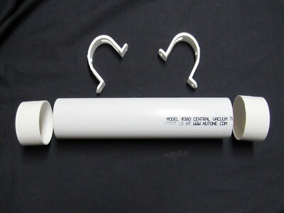 1 ft Central Vacuum Tubing 2''OD PVC X 12'' w/couplings & pipe straps