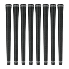 NEW 8 PIECE OS JUMBO REGRIP GOLF CLUBS ALL BLACK NO LOGO OVERSIZE BIG GRIPS GRIP