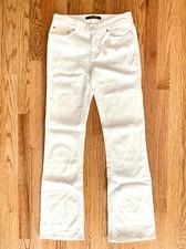 Roberto Cavalli White Flare Jeans Size 38 Jeweled Button   Barely Worn 