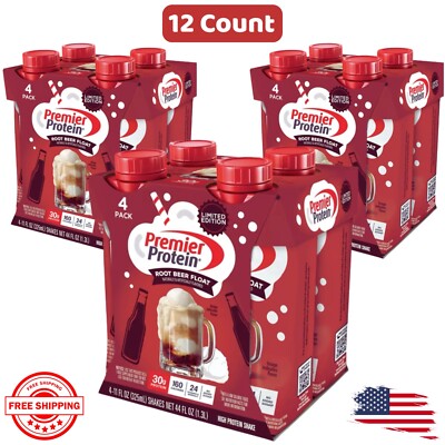 (12 Pack)  Premier Protein Immune Nutrients Shake, Root Beer Float, 11 Fl Oz