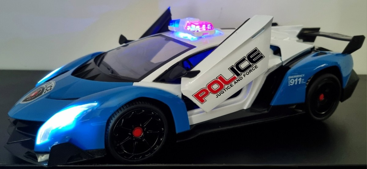 RC Police Lamborghini Veneno Rechargerable Remote Control Car Kids