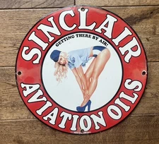 Sinclair Gasoline 12” Porcelain Gas & Oil Sign 