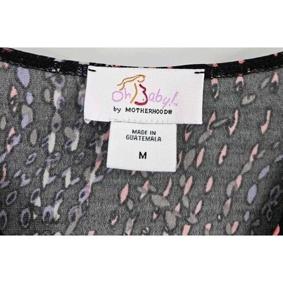 OH BABY by Motherhood Faux Wrap Confetti Print Dress Drawstring Tie Waist Sz M - Image 3 of 4