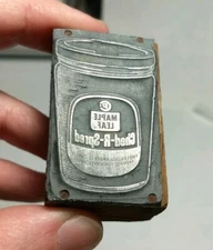 Vtg Letterpress Printing Block Maple Leaf Ched-R-Spred Cheese Spread Advertising