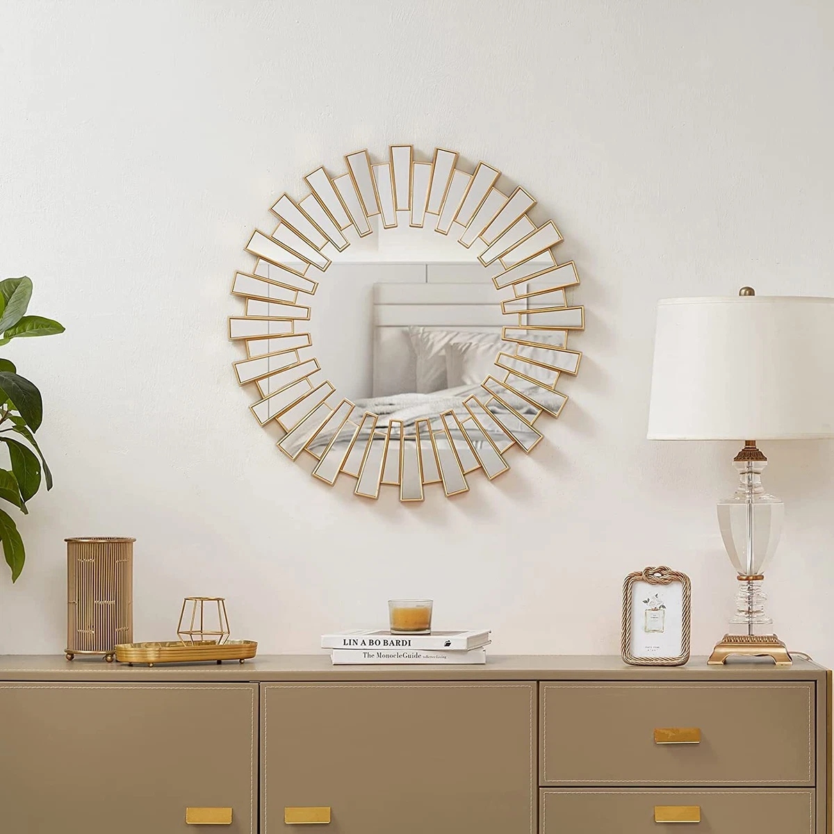 Gold accent mirror deals