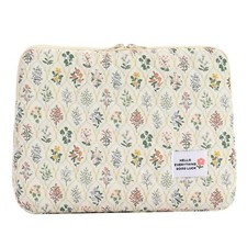Puffy Laptop Sleeve Case Cute Computer Bag, 14 Inch Flower Printed Quilted La...