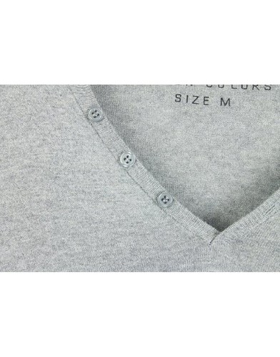 Eleven Paris Hombre de Punto Básico Tirar V Tunisien Jersey Gris (EPTP001) - Imagen 2 de 4