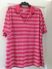 Men's XL Nike Golf Dri-Fit Tour Performance Red White Short Sleeve Polo Shirt