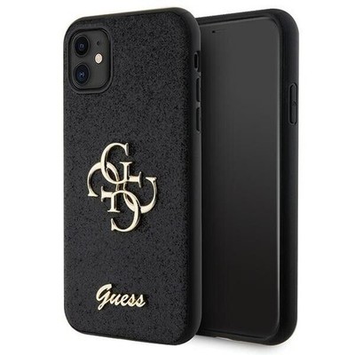 Guess Hülle für iPhone 11 / Xr 6.1'' Schwarz hardcase Glitter Script Big 4G