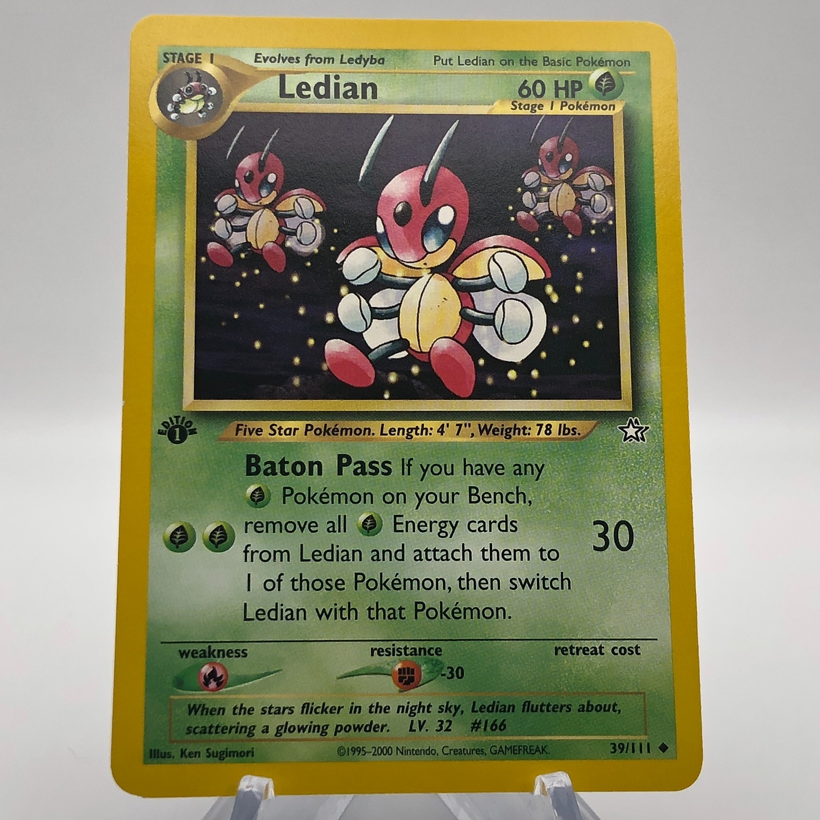 Pokemon Ledian 39/111 - NM - 1st Edition Neo Genesis 2000 - Uncommon