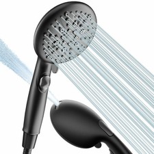 Shower Head & Hose Set with Stop Button 9 Spray Mode Powerful Jet, Universal Fit