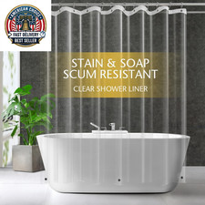Clear PEVA Plastic Shower Curtain Liner Premium Light Weight 72" X 72" Transpare