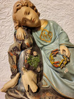 Antique 1900s Era Child Jesus Resting Rock of Ages Chalkware Religious Statue — photo 6