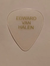 WONDERFUL STAGE USED EDWARD VAN HALEN GUITAR PICK FROM THE 90'S + 2 Ticket Stubs