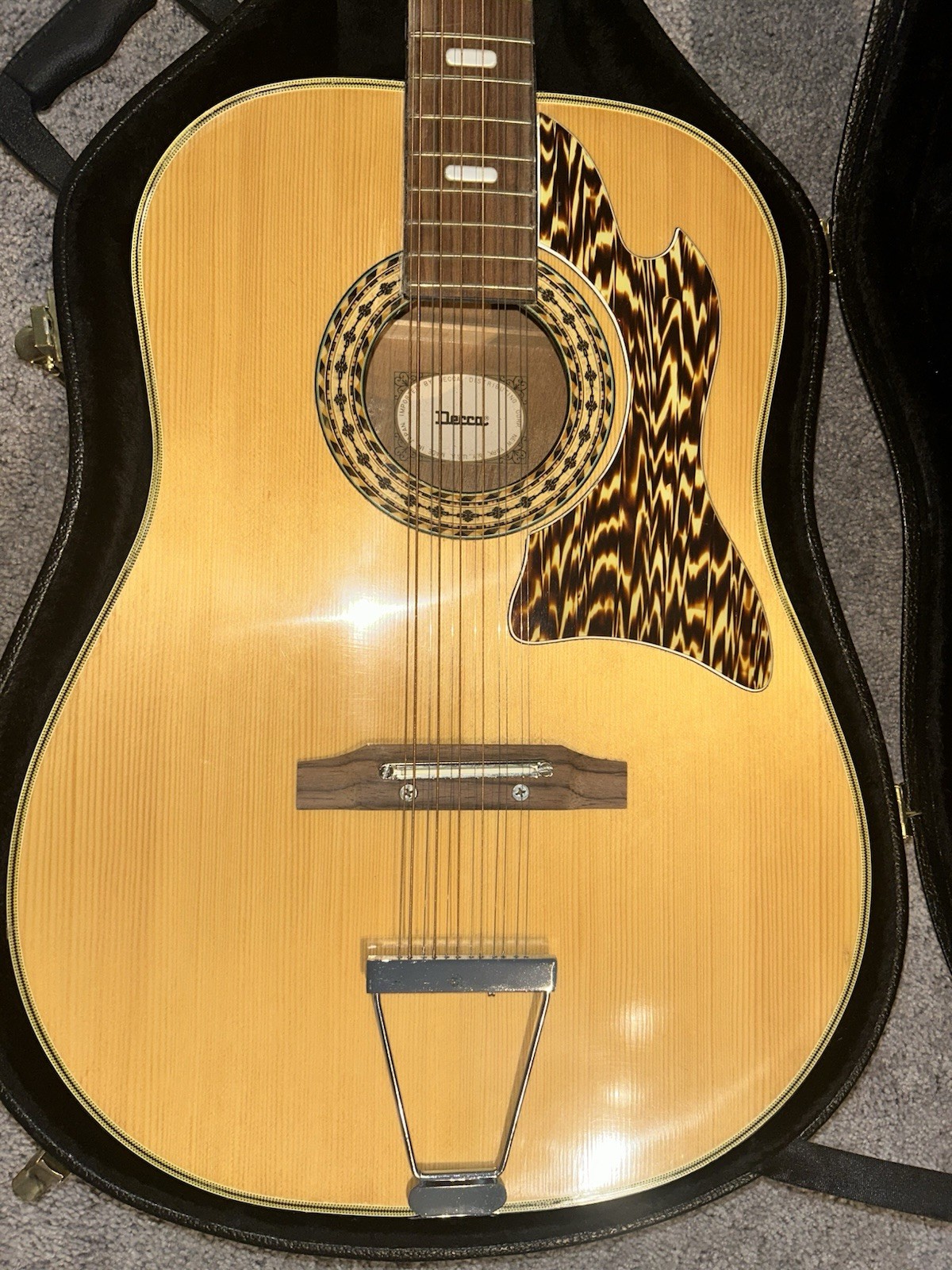 Decca Vintage 12-String Acoustic MIJ Natural w /  Hard Case