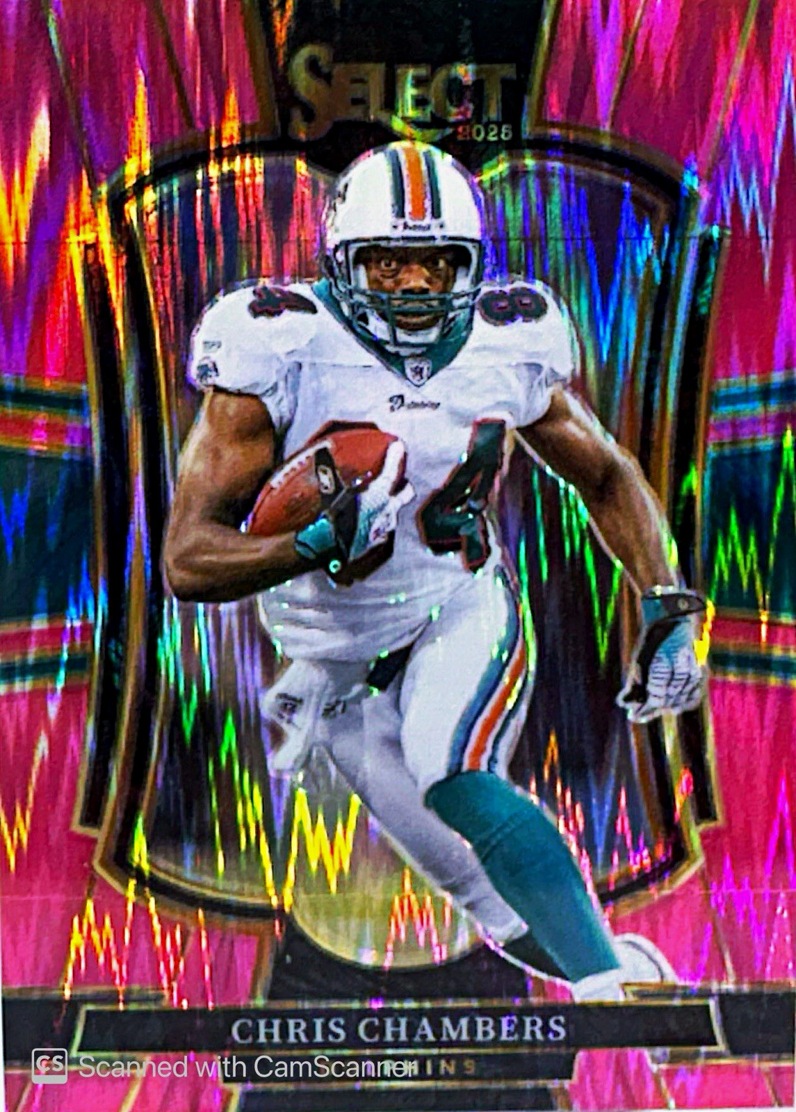 2025 Panini Select Pink Prizm Shock Premier Level Chris Chambers-Dolphins #199