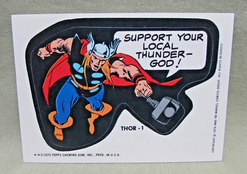 1975 THOR # 1 STICKER Vintage NM/M Topps Marvel Comic Book Super Heroes card