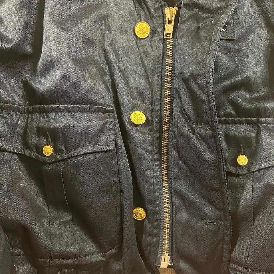 Abrigo de policía de colección uniforme de bombardero chaqueta cuello de piel seguridad Halloween Foto 2 de 4