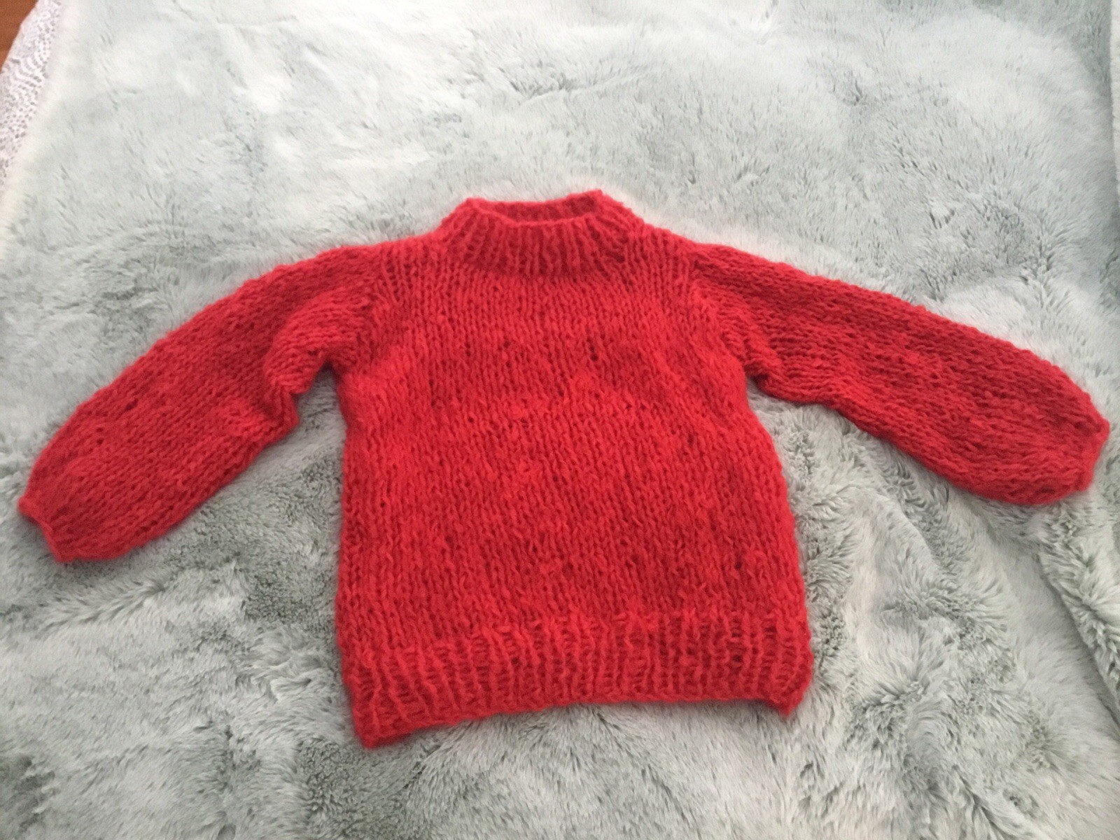 Handmade Sweater knitted from Loopy Mango So Soft Mohair Yarn Valentine Red❣️ thumbnail 3