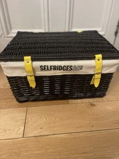 New Selfridges Wicker Hamper Fully Remove Lining 50CMX26CMX40CM Perfect Gift