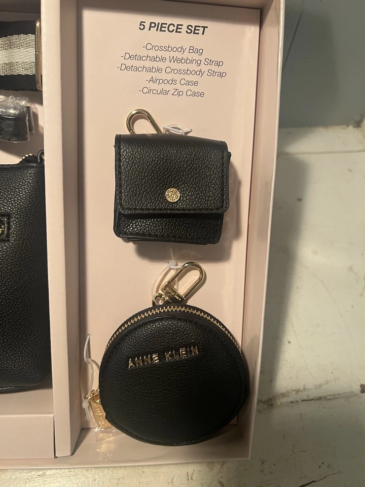 Anne Klein Black Crossbody Bag Purse 5-Piece Gift Set *New In gift Box* - Image 4 of 4