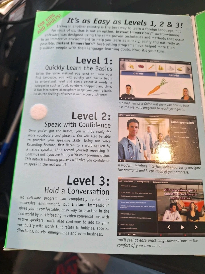 Instant Immersion Italian Levels 1 2 & 3 Costco Exclusive Language Software - Image 4 of 4
