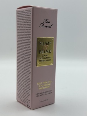 Too Faced Plump & Prime Luxury Face Plumping Primer Serum, 1oz/30mL, New In Box