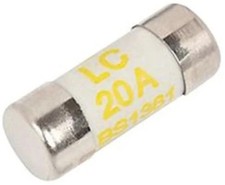 5 x 20 Amp Consumer Unit Cartridge Fuse (Main Fuse Box) - BS1361 -Yellow Finish