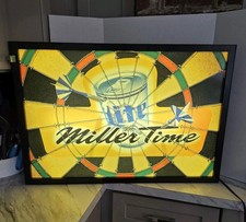 Vintage Miller Lite Beer  Darts Dartboard Lig...