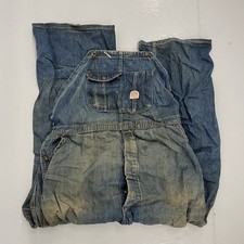 Vintage 50s Big Mac Blue Denim Distressed Overalls 42x27 1950s True Vintage