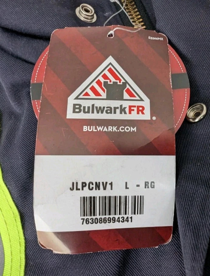 Bulwark FR Cat 3 2112 Flame Resistant Jacket Coat Reflective Sz L w/ Logos NWT - Image 3 of 4