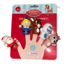 Rudolph Reindeer Finger Puppets 5pc Toy Set Santa Clarice Hermey Bumble Xmas NEW