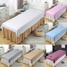 Reusable Beauty Massage Table Cover SPA Bed Salon Couch Sheet W/ Face Hole Cover