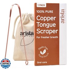 Arista Copper Tongue Scraper for Adults and Kids   100 Pure Copp
