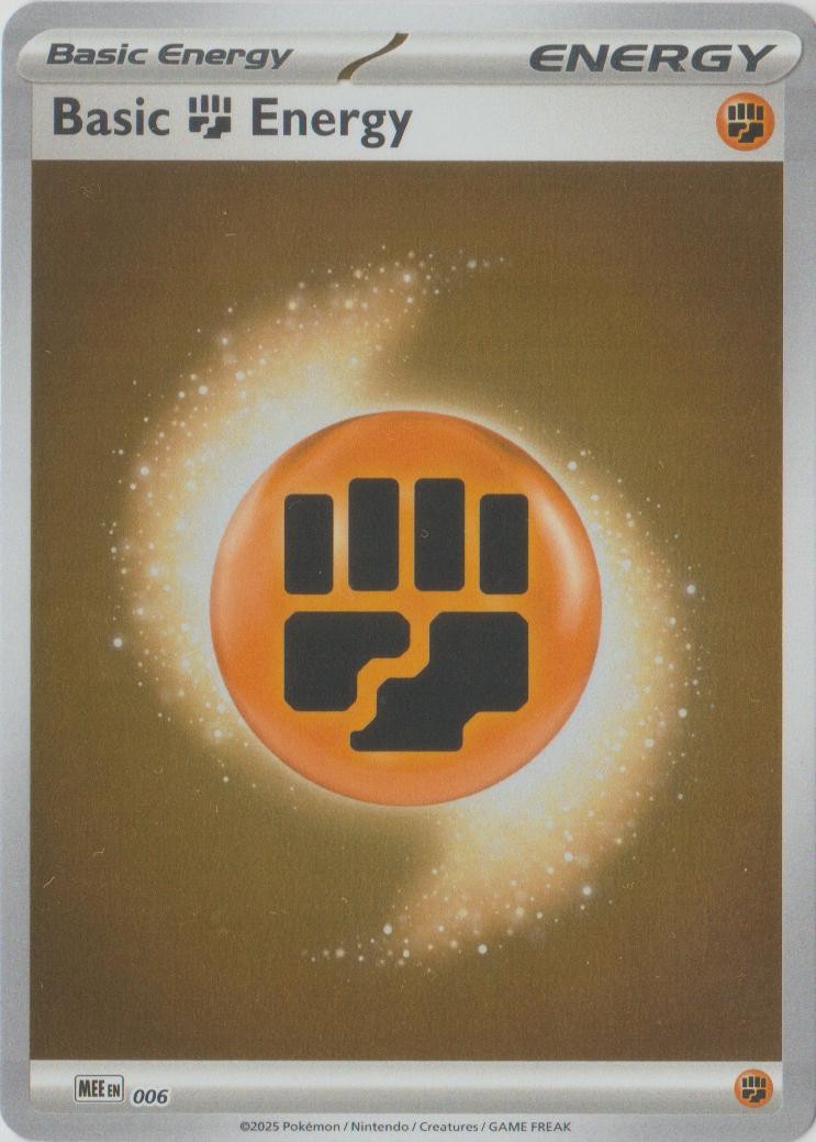 Pokemon Basic Fighting Energy 6 MEE: Mega Evolution Energies Common NM TCG