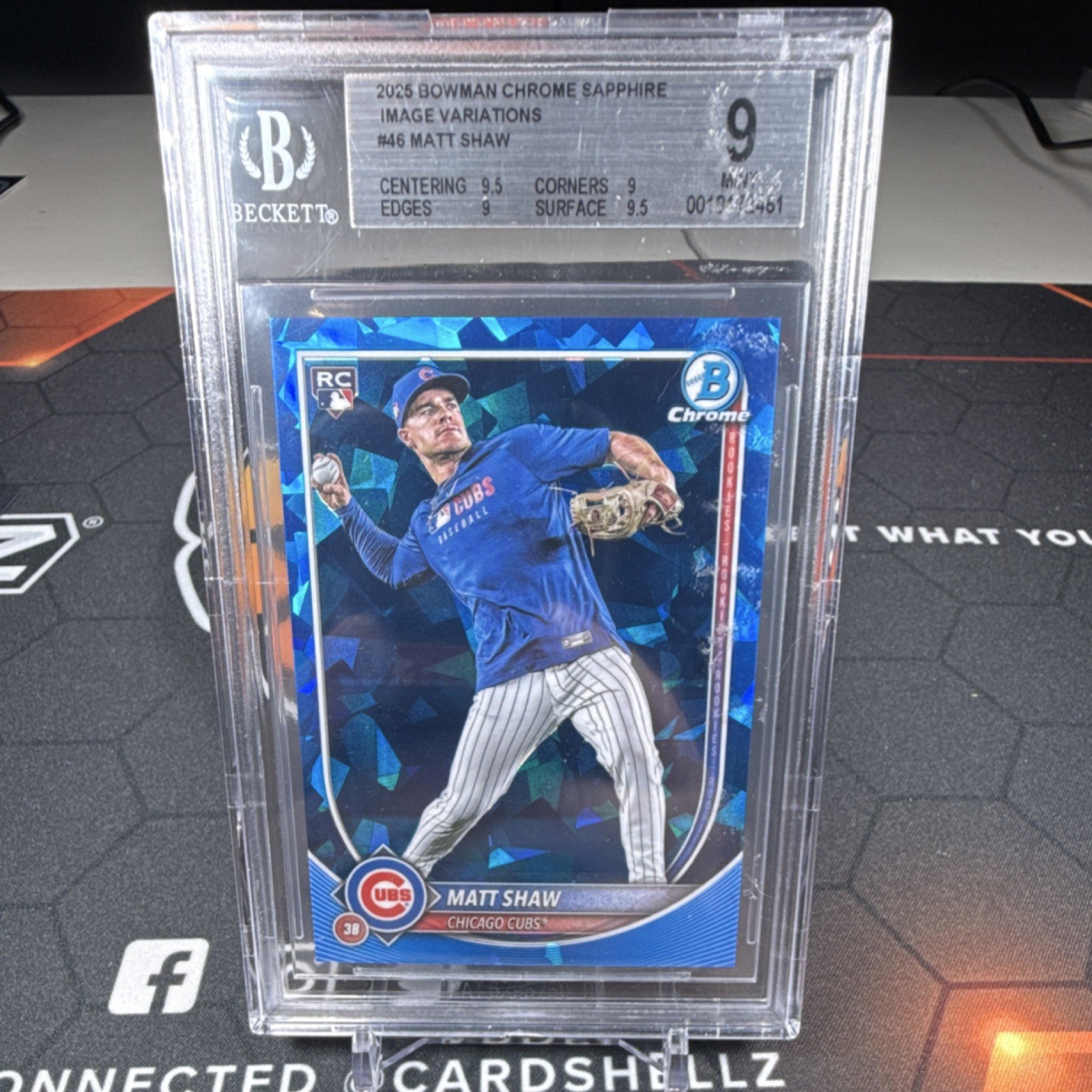 2025 Bowman Chrome Sapphire Matt Shaw Rookie Image Variation  BGS 9 Cubs #46