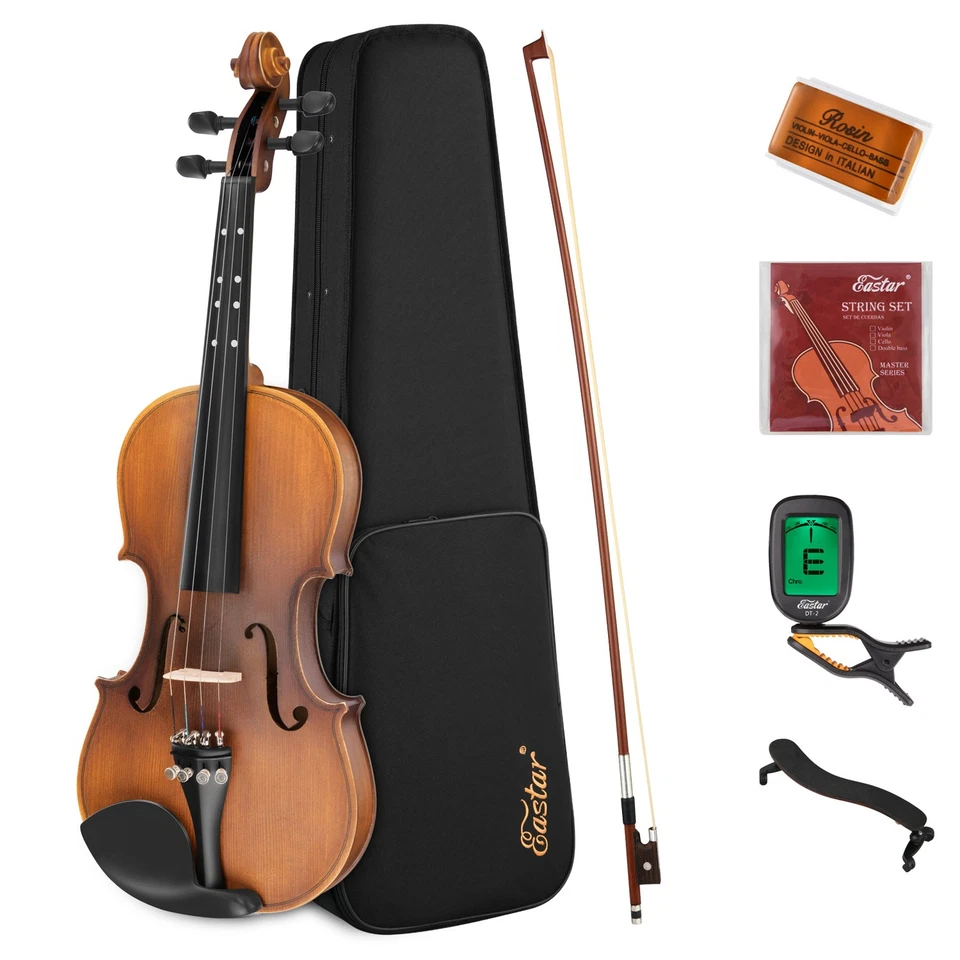 Eastar EVA-3 4/4 Handmade Acoustic Violin Spruce Maple Antique Varnish Case Bow - image 1 of 4